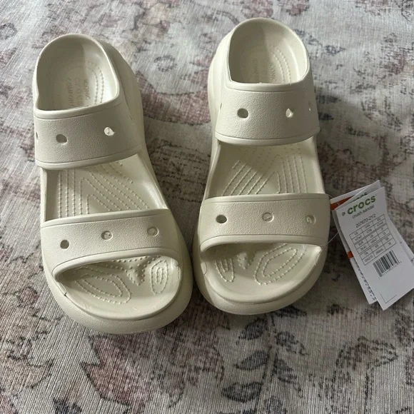CROCS | Shoes | Crocs Cream Sandals Adjustable Lightweight  display picture 2
